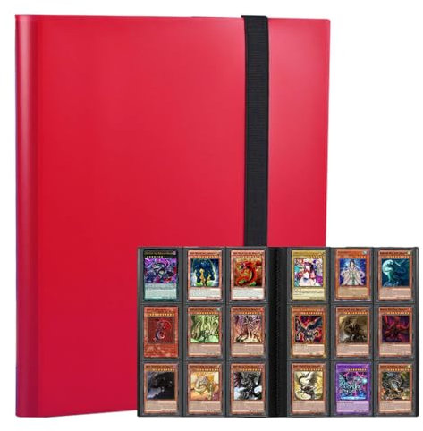 Trading Card Binder 9 Pocket, 360 Pockets Collectible Trading Card Album, Sports Card Binder for Standard Cards, Side Loading Card Folder for MTG Sports Baseball TCG Football Basketball Cards (Red)