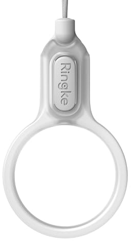 Ringke Buckle Finger Ring Strap, Translucent Color PC Grip Charm Holder with Easy On/Off Connector for Cell Phone Case, Airpods/Galaxy Buds, Key Chain, Camera, and more