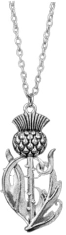 CrownOfRibbons Collana con ciondolo a forma di cardo scozzese, catena in argento, design celtico
