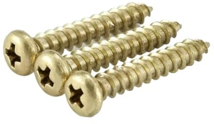 Vis autotaraudeuse à tête ronde en laiton, vis à tête cylindrique en cuivre, vis à bois for meubles étendus(25mm,M3.5-100pcs)