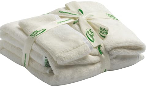Paragon Microfibre Baby Kapuzenhandtuch & Waschhandschuh Set - 100% natürlicher, ungefärbter Bambus - Enthält 1 Kapuzenhandtuch (75 x 75 cm) & 2 Waschhandschuhe (15 x 22 cm) - Ultraweich, hypoallergen
