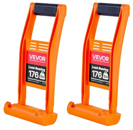 VEVOR Poignée de Transport Plaque de Plâtre, 79,8 kg, Porte Panneau Contreplaqué, Lot de 2, Lève Plaque Placo en Plastique ABS, Transporteurs Panneaux pour Cloisons Sèches, de Particules, Verre Trempé