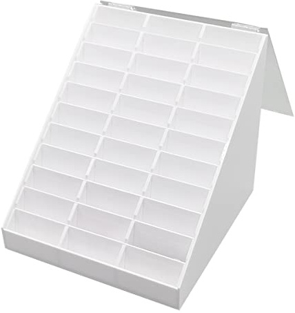 Veemoon Boîte de Présentation pour Nail Art en Acrylique Blanc, Support D'affichage Manucure Professionnel, Rangement Pratique pour Décorations D'ongles en Salon