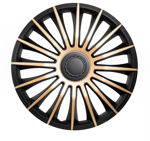 Alpena Austin Vehicle Wheel Covers, Premium European-Made Rim Covers with 3-Step Retention System, Durable Hub Caps Fits Most Steel Wheels, Set of 4, 16 Inch, Bronze & Black