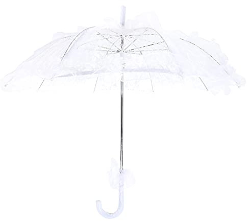 HEEPDD Paraguas de Encaje, Adecuado para Bodas, Buena Categoría de Festival de Fotografía (White)
