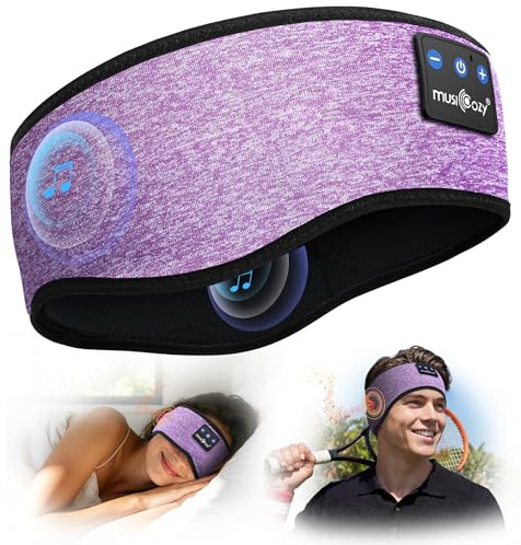 MUSICOZY Sleep Headphones Headband Bluetooth 5.4 Cool for Sleep & Sport | Comfortable Wireless Headband Earphones W/ Ultra-Thin Speakers. Perfect For Side Sleepers, Yoga, Travel & Relax. Great Gift.