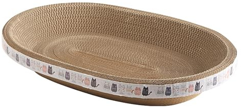 Kratzbrett Katzen Verschleißfestes Kratzmöbel Ovaler Robuster Scratching Post Aus Hochdichtem Karton Katzenkratzbrett Kratzpappe Für Die Natürliche Krallenpflege