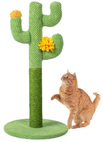 Cactus Cat Scratcher Tree - 1220g Cactus Scratching Post, Vertical Cactuss Cat Tree, Scratching Itching Aid | Interactive Kitten Scratcher Featuring 3 Scratchings Poles for Indoor Adult Cats and Kitte