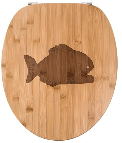 Mr. & Mrs. Panda WC Sitz Piranha - Geschenk, Klodeckel, Toilettendeckel, Toilette, Raubfisch, Fisch, WC-Sitz, Klobrille, Pygocentrus nattereri