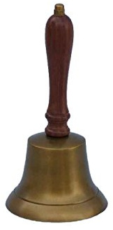 THOR INSTRUMENTS Antique Brass Hand Bell 9 - Nautical Bell - Brass Bells Rustic Vintage Home Decor Gifts Christmas Bells