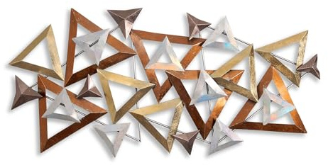 World Art Quadro in metallo 'Composizione di triangoli'
