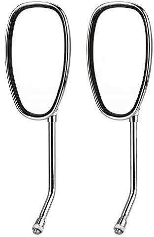 L-Bar Rückspiegel,Duokon Motorrad Spiegel, 2 teile/satz Motorrad Rückspiegel Aluminium + ABS Material Motorrad Seite Rückspiegel Schwarz L-bar & R-Bar Retro Seite Rückspiegel 10mm