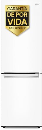 LG GBP31SWLZN - Frigorífico Combi Door Cooling+, 1,86m, Clasificación E, capacidad de 374l, Blanco, serie 300