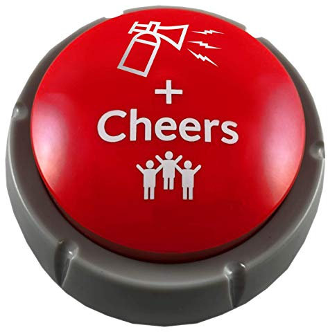 Trebisky Air Horn Can Efecto de sonido con aplausos y saludos Botón de ruido Zumbador para oficina Fiesta de fútbol Gag Regalo DJ HYPE (baterías incluidas)