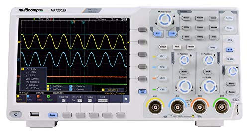 Digital Storage Oscilloscope, 100MHz, Bandwidth 100MHz, Calculated Rise Time 3.5ns, Display Memory Depth 40 Mpts, Kit Contents DSO, Power Cord, USB Cable, CD Rom, Probes, Probe Adjust Tool, Optional A