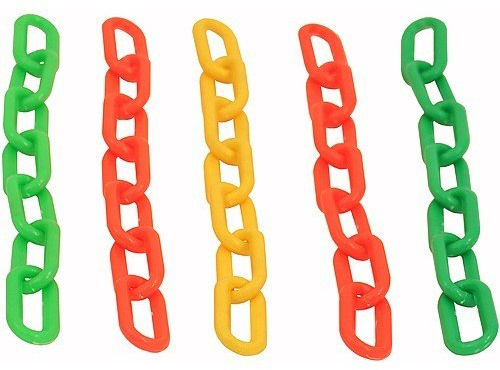Colourful Plastic Chain Links - Large - Foot Parrot Toy & Parrot Toy Making Parts - 5 Pack