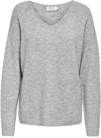 ONLY Jersey de Punto para Mujer ONLCAMILLA, Gris (Light Grey Melange), XL