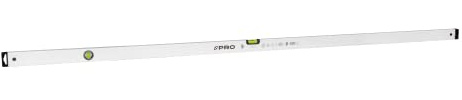 PRO600 Niveau À Bulle 200cm avec pente de 2% - Profil Ergonomique et ERS+ (Easy Reading System) Niveau a Bulle précis avec embouts Antichocs - Couleur Blanche