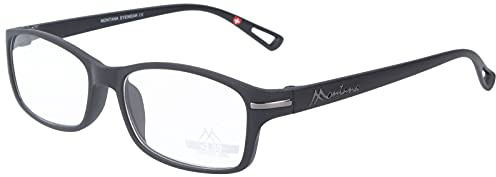Kunststoff-Lesebrille MR76 von Montana Eyewear in Schwarz + 1,00 dpt