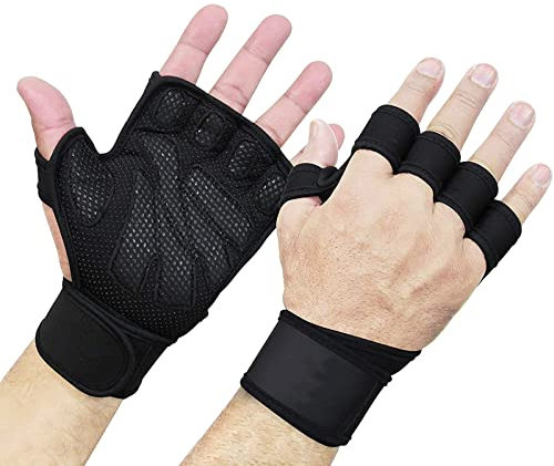 Gmjay Motorradhandschuhe Fingerless Outdoor Laufhandschuhe für Laufen Fahren Bodybuilding Kraftsport Turnen Motorradhandschuhe Reithandschuhe Sommer Wasserdicht Atmungsaktive,Black,XL