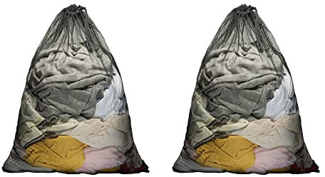 MLAHBT Wäschesack für Waschmaschine, 2 Stück groß Wäschenetz mit Kordelstopper, 60X90cm Wäschebeutel für Decken, Rucksack, Plüschtiere, lange Röcke,und Reisen Wäscheraum (2 pack black)