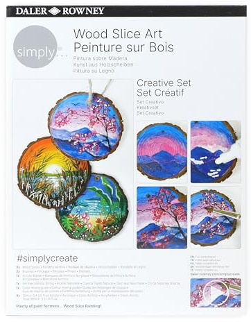 DALER ROWNEY Simply Creative Set, Kunst aus Holzscheiben, 22-teilig