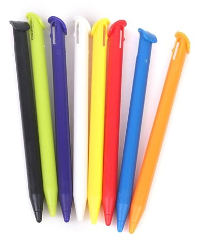 Tiuimk Lot de 8 stylets tactiles pour 3DS LL/XL - Contrôle de précision pour les jeux et l'écriture manuscrite - Design compact et portable - Plusieurs couleurs disponibles - Matériau plastique
