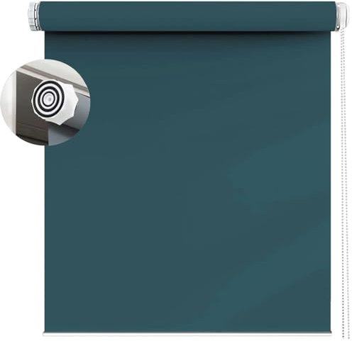 Tenda a Rullo Senza Forare 50 x 230 cm Termica, Protezione Solare Tapparella Avvolgibile Kit Di Montaggio Incluso Per Porte E Finestre, Blu Scuro