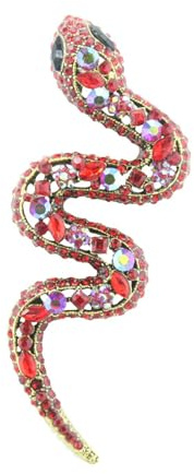 Spille Di Cristallo Spilla in pitone Spilla a forma di vipera cava con diamante grande Abbigliamento da uomo Corpetto abbinato rosso