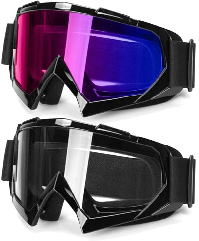 JAGASOL ATV Goggles, Dirt Bike Goggles Ski Goggles for Men Women, UV 400 Anti-Scratch Fog Dustproof for Adults Youth Kids