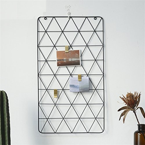 L40 Multifunktionales Metallgitter-Gitter-Panel, Wanddekoration, Foto-Wanddekoration, Wandkunst, Organizer, Clip, Foto, Wandbehang, Bild, Schwarz