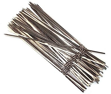 SePkus Robuste Grillspieße, wiederverwendbar, Kabob-Spieße aus Edelstahl, rutschfest, für Obst, Grillen, Yakitori-Hähnchen, Fondue, 100 Stück (19 cm)