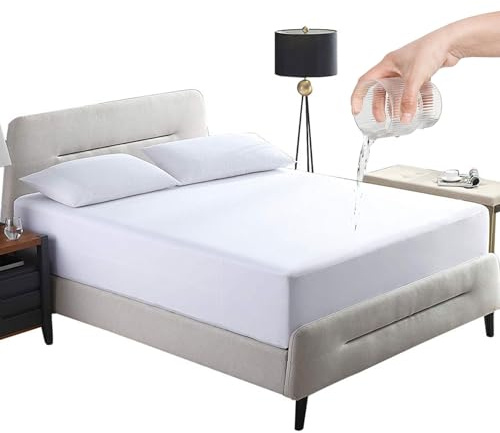 Widisun Wasserundurchlässiger Matratzen Schutz Weiß 140x200cm Atmungsaktive Matratzenbezug Wasserdichter Weiß Matratzenschoner Inkontinenzauflage Waschbar