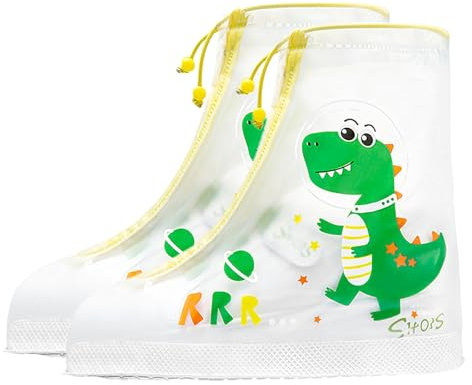 HIMKI HIMKI Fundas para zapatos de lluvia para niños,impermeables,reutilizables,antideslizantes,para exteriores,protección contra la lluvia y a prueba de arena,zapatos de lluvia (dinosaurios,S,