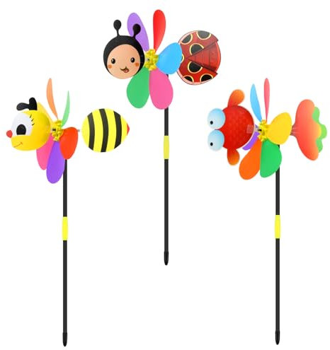 Molinillo de Viento, 3 Piezas Molinillo de Viento para Jardin, Molinillo Viento 3D, Molino de Viento Decorativo Apto para Jardin, Balcón, Terraza