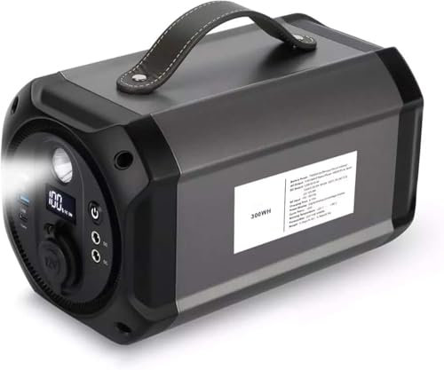 GJVBGA Station d'alimentation portable, batterie au lithium de secours de 300 W, onde sinusoïdale pure, générateur solaire, convient pour le camping, les camping-cars, les urgences à la maison