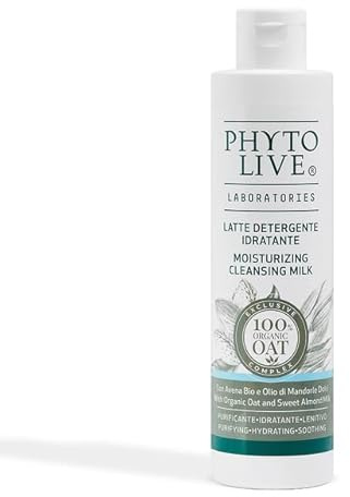 Phyto Live Laboratories Latte detergente idratante - Detergente idratante per il viso con ingredienti di mandorle dolci e avena biologica - 250 ml