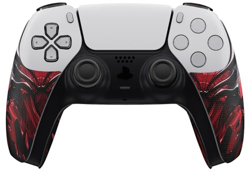 eXtremeRate PlayVital Anti-Skid Sweat-Absorbent Controller Grip for ps5, Textured Soft Rubber Pads Handle Grips for ps5 Controller with Shoulder Button Trigger Stickers - Spider Armor