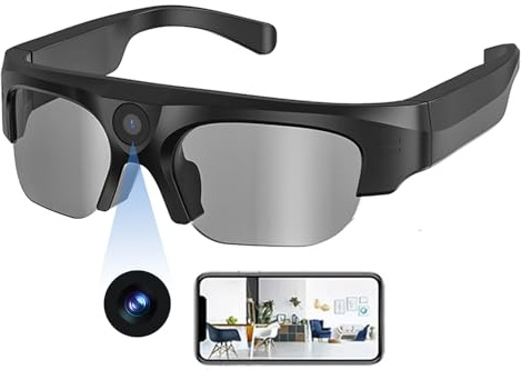 BSLVWG Bluetooth Action Camera Sunglasses Sports HD 2K Video Recording Glasses DVR Eyewear with UV400 Protection Polarized Lenses for Outdoor Sports Cycling Hiking Fishing Supports iOS&Android