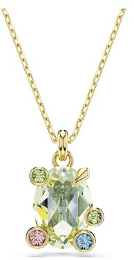 Swarovski Gema Collana Pendente, Gioiello Versatile con Cristalli Multicolore, Taglio Misto, Chiusura a Moschettone, Placcatura in Tonalità Oro, 42-49 cm, 1,7 x 1,3 cm