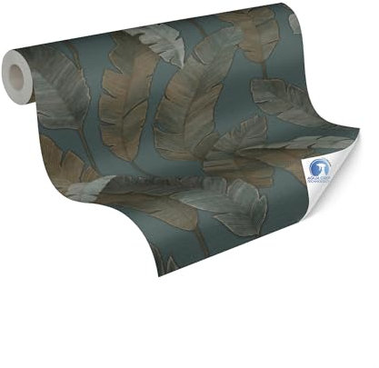 Livingwalls vorgeleimte Vliestapete DESIGNDROP - Tapezieren ohne Kleister - Grün, Blau - Botanische Vliestapete Made in Germany - 784531