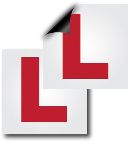 Learner Plates Magnetic L Plates for Car UK, Pack of 2 DVLA Approved Size, Thick L Board Plate for Driving Test, Reusable,Scratch/Residue-Free, Water/Windproof, Tear-Resistant, New Driver L Sign Plate