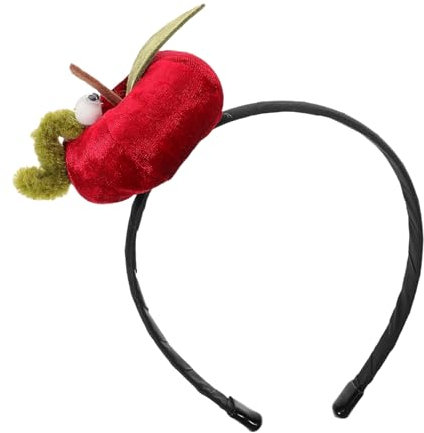 BESPORTBLE Rotes Samt Stirnband Apfel-motiv Haar-accessoire Für Damen Süßes Frucht-haar-stirnband Für Festtags Und Urlaubs-anlässe