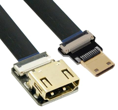 CY Cavo di prolunga Cord Ultra Slim Mini HDMI maschio a HDMI femmina FPC Flat 1080P per FPV HDTV Multicopter Fotografia aerea C1-A4 (80 cm)