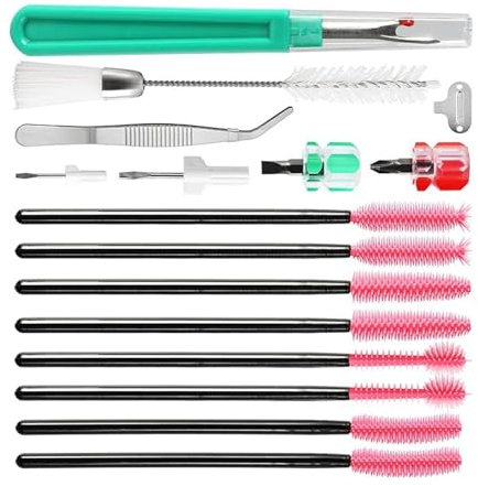 Multipurpose Sewing Machine Repair Tool with Double Headed Lint Brush Different Size Screwdrivers and Seam Unpicker