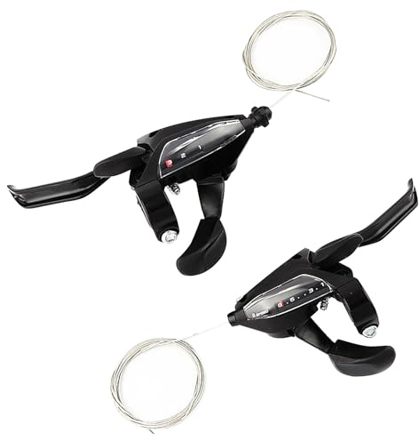 GDWD EF5008 3 x 8 Speed Bike Shift Brake Lever Set, A Pair of Chain Retention for Mountain Bike EF500-8 24-Speed Black, Transmission Hand Lever EF500 Finger Shift Lever Easy Installation
