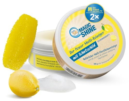 Pure100 MagicShine - Putzstein 2x 300g - Universal Reinigungsstein gegen Eingebranntes ohne Kratzer - für Küche, Bad, Edelstahl, Glas, Keramik - Magic Cleaner Allzweckreiniger mit Citrus-Duft