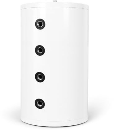 ENVIRON - Kompakt Pufferspeicher aus Edelstahl [40-200 Liter] Energieeffizienzklasse A | Inkl. Wandhalterung & Tauchhülse | Ideal für Wärmepumpen (80 Liter)