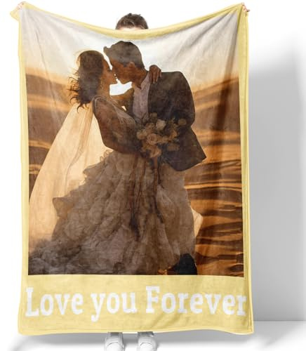 Personalisierte Decke mit Foto & Text,Personalisierte Kuscheldecke mit Foto, Personalisiert Decken für Freundin, Freund,Valentinstag,Fotodecke, personalisierte Geschenke,Geschenke zu Weihnachten