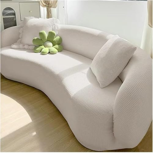MESCXTY Stretch-Sofabezug mit halbrundem Design, geformter Halbrunder Sofabezug für das Wohnzimmer, waschbarer Schnittsofabezug (#1, 2 Sitze [55-73 Zoll])